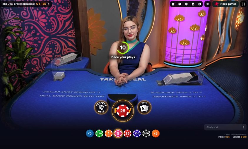 Take Deal or Risk Blackjack